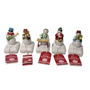 SEE VIDEO! Hallmark Wireless Snowman Band Complete Set Christmas Music & Motion